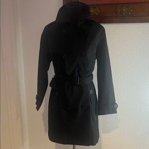 Sophisticated Black Double-Breasted Trench Coat